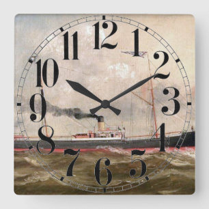 Horloge Carrée Bateau à vapeur Louise 1800