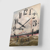 Horloge Carrée Bateau à vapeur Louise 1800 (Angle)