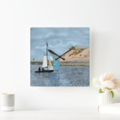 HORLOGE CARRÉE BATEAU À VOILE (Maison)