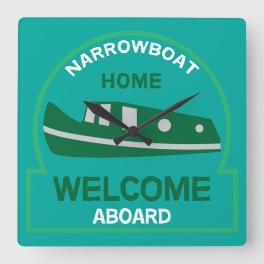 Horloge Carrée Bateau - Accessoires - Cadeaux de bateau à canal (Recto)