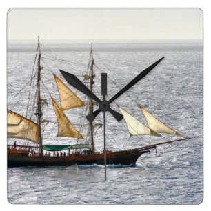 Horloge Carrée Bateau pirate