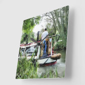 HORLOGE CARRÉE BATEAUX DE CANAL (Angle)