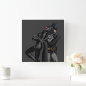 Horloge Carrée Batman Arkham City | Batman et Catwoman (Maison)