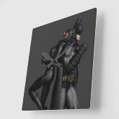 Horloge Carrée Batman Arkham City | Batman et Catwoman (Angle)