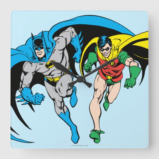 Horloge Carrée Batman & Robin (Recto)