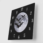 Horloge Carrée Bats (Angle)