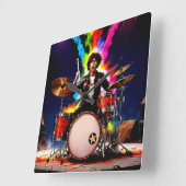 Horloge Carrée Batteur - vif (Angle)