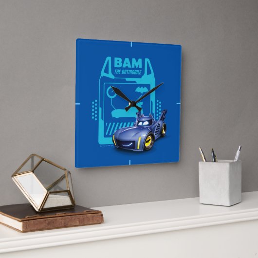 Horloge Carrée Batwheel™ Bam - Batmobile (Bureau)