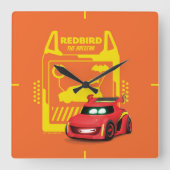 Horloge Carrée Batwheel™ Redbird - Le Racecar (Recto)