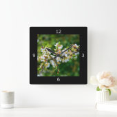 Horloge Carrée Baubépine de printemps à pattes de soleil (Maison)