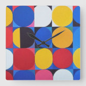 Horloge Carrée Bauhaus Abstrait (Recto)