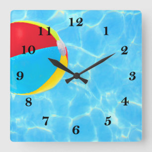 Horloge Carrée Beach Ball