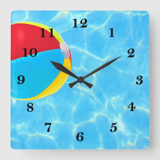 Horloge Carrée Beach Ball (Recto)