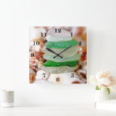 Horloge Carrée Beach glass (Maison)