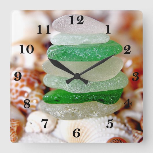 Horloge Carrée Beach glass (Recto)