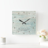 Horloge Carrée Beach House Driftwood Ocean Coastore (Maison)