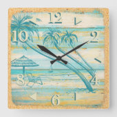 Horloge Carrée Beach Scene Wall Clock (Recto)