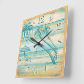 Horloge Carrée Beach Scene Wall Clock (Angle)