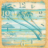 Horloge Carrée Beach Scene Wall Clock