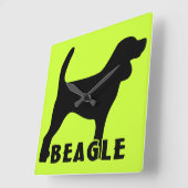 Horloge Carrée Beagle (Angle)