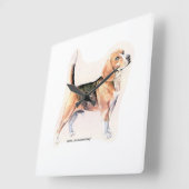 Horloge Carrée Beagle (Angle)