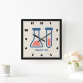 Horloge Carrée Beaker & Test Tube Science Themed (Maison)