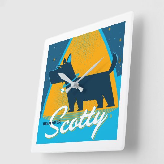 Horloge Carrée Beam Me Up Scotty (Angle)