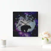 Horloge Carrée Bear and Universe Native American Wildlife (Maison)