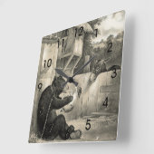 Horloge Carrée Beard - Bear, Dog and Donkey Square Wall Clock (Angle)