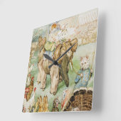 Horloge Carrée Beatrix Potter The Fairy Caravan Nursery (Angle)