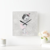 Horloge Carrée Beau bébé vintage (Maison)