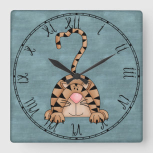 Horloge Carrée Beau chat de pays