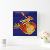 Horloge Carrée beau danseur espagnol (Maison)