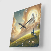 Horloge Carrée Beau Dieu Qui Regarde Son Enfant (Angle)