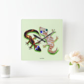 Horloge Carrée Beau Gecko (Maison)