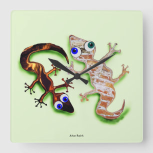 Horloge Carrée Beau Gecko