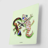 Horloge Carrée Beau Gecko (Angle)