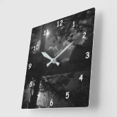 Horloge Carrée Beau lac dans la Lune Lumière GRIS MAINS (Angle)