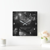 Horloge Carrée Beau lac dans la Lune Lumière GRIS MAINS (Maison)