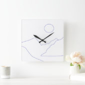 Horloge Carrée beau paysage art (Maison)