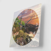 Horloge Carrée Beau phare (Angle)