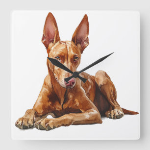 HORLOGE CARRÉE BEAU ROUGE PHARAOH HOG CHIEN