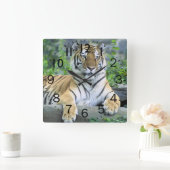 Horloge Carrée Beau tigre (Maison)