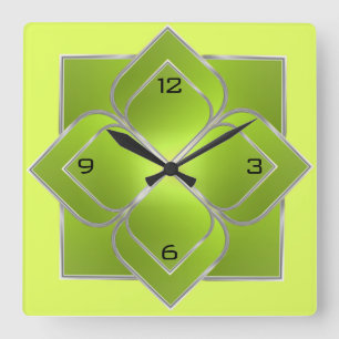 Horloge Carrée Beau vert