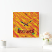 Horloge Carrée Beauté d'automne - (Maison)