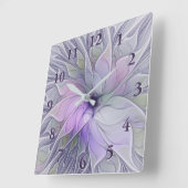 Horloge Carrée Beauté étonnante Fleur d'art Abstrait fractal mode (Angle)