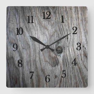 Horloge Carrée Beautiful authentic Rustic looking Reclaimed wood