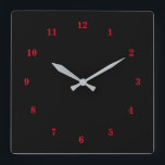 Horloge Carrée Beautiful Colors<br><div class="desc">Choose / add your favorite background and number colors !  
Choose / add your text / fonts / name / picture / image ...  or else :)</div>