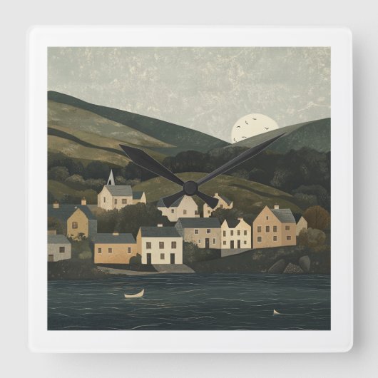 Horloge Carrée Beautiful Irish Countryside Clock (Recto)
