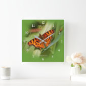 Horloge Carrée Beautiful Orange Satyr Comma Butterfly (Maison)